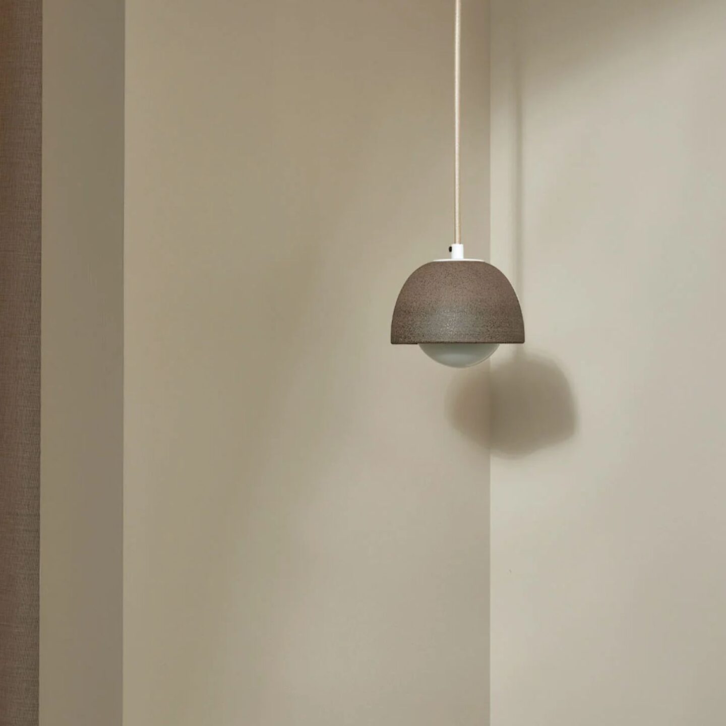 Terra 0 Pendant Light - Fabric Clay, White Satin